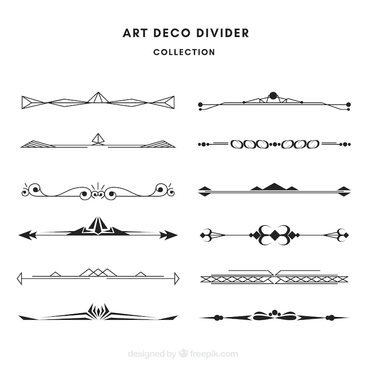 Vettore gratuito collezione di divisori in stile art deco
