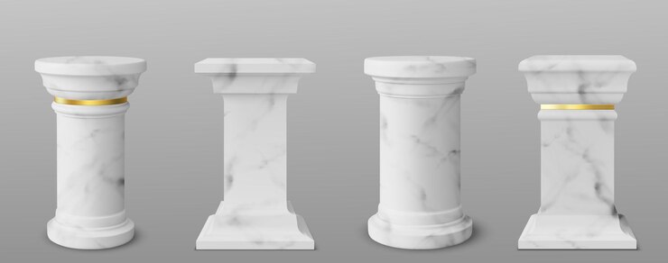 Vettore gratuito collezione di eleganti podi in marmo