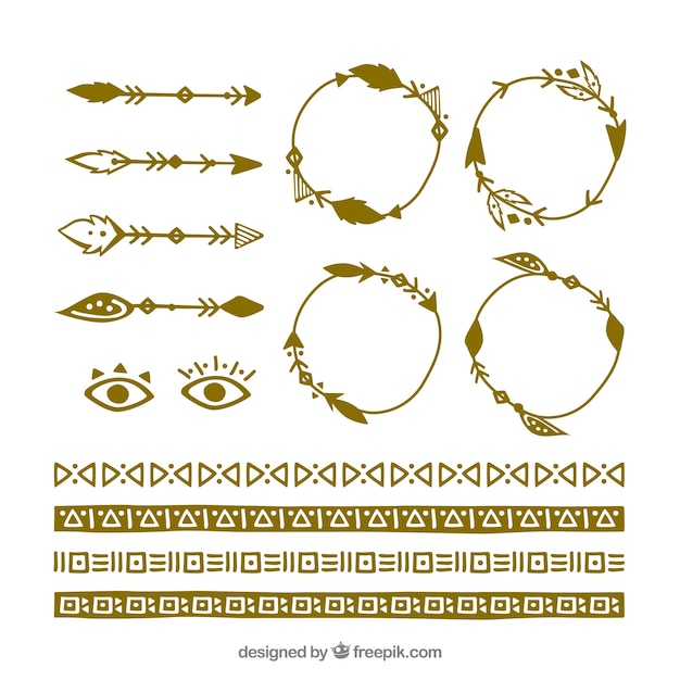 Collezione di elementi Boho con design piatto