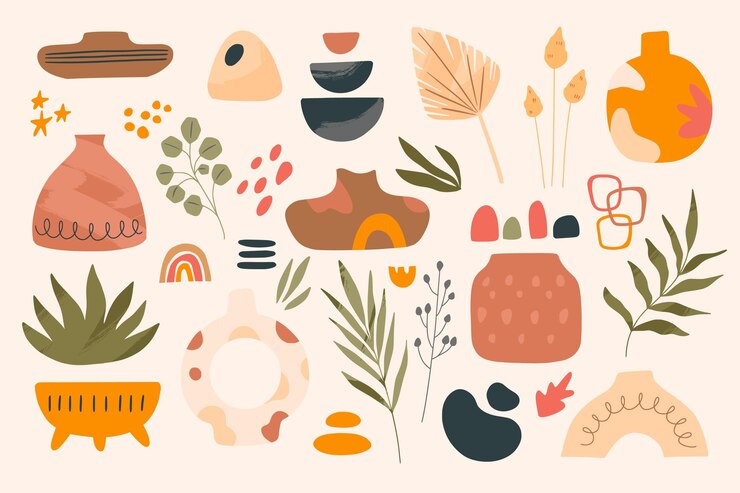 Vettore gratuito collezione di elementi boho disegnati a mano