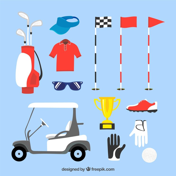 Vettore gratuito collezione di elementi da golf