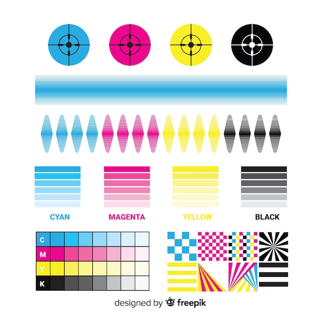 Collezione di elementi di calibrazione CMYK