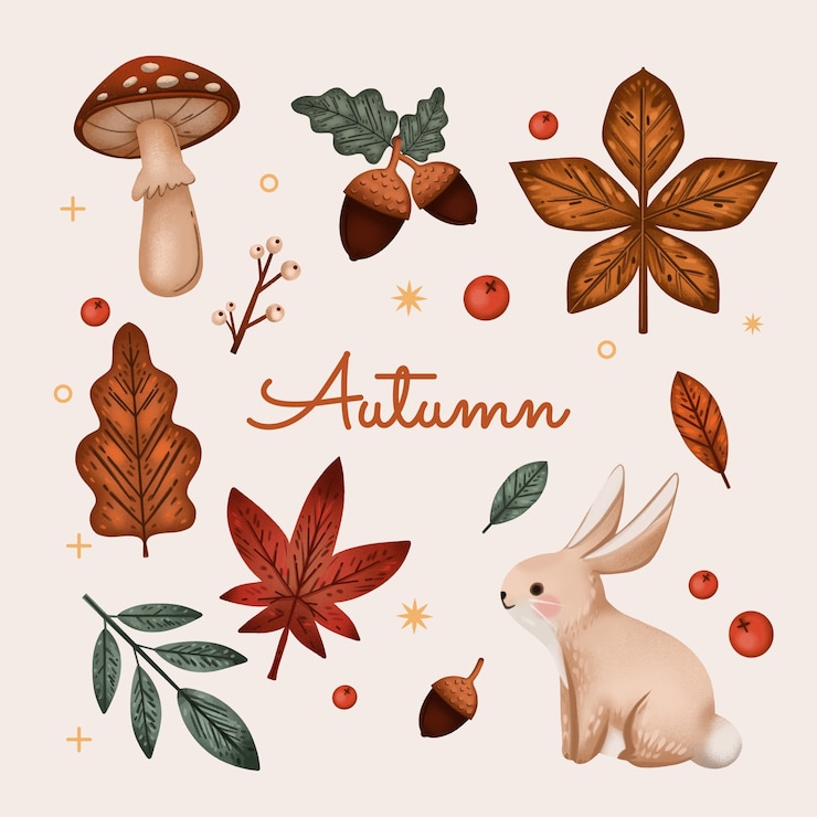 Vettore gratuito collezione di elementi di celebrazione autunnale dell'acquerello