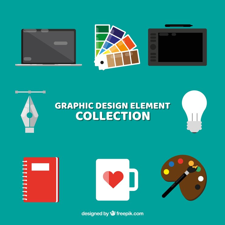 Vettore gratuito collezione di elementi di design grafico in stile piatto