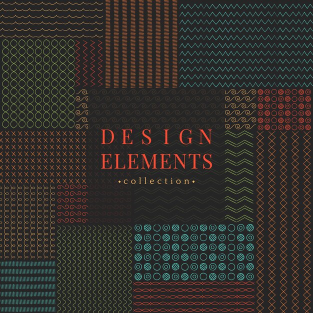 Collezione di elementi di design linea di divisori linea