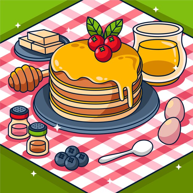 Collezione di elementi di design per la giornata dei pancake disegnati a mano