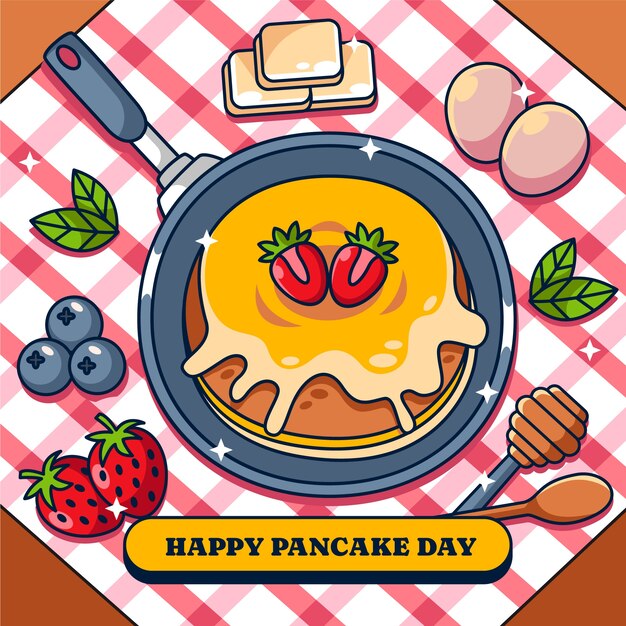 Collezione di elementi di design per la giornata dei pancake disegnati a mano