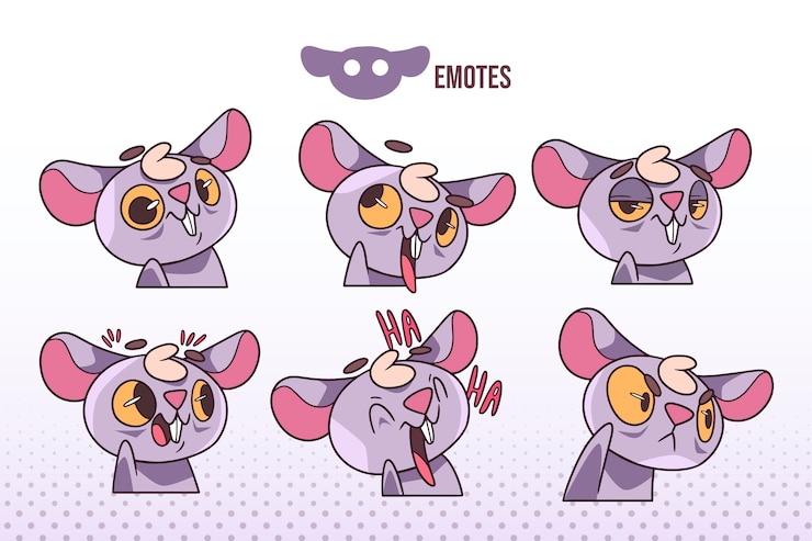 Vettore gratuito collezione di elementi di emote disegnati a mano