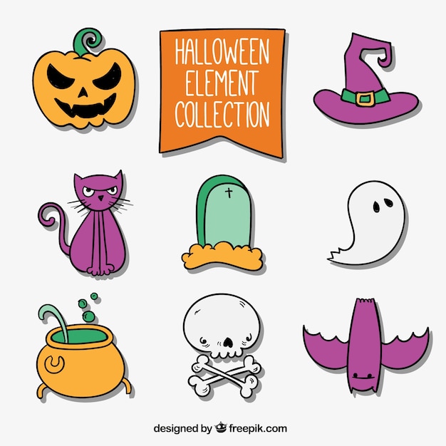 Collezione di elementi di Halloween