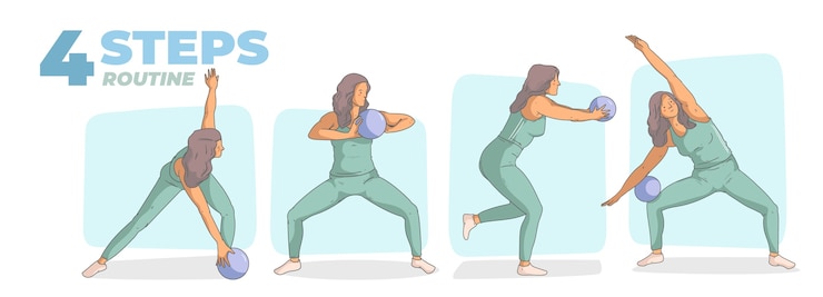 Vettore gratuito collezione di elementi di routine di allenamento disegnati a mano