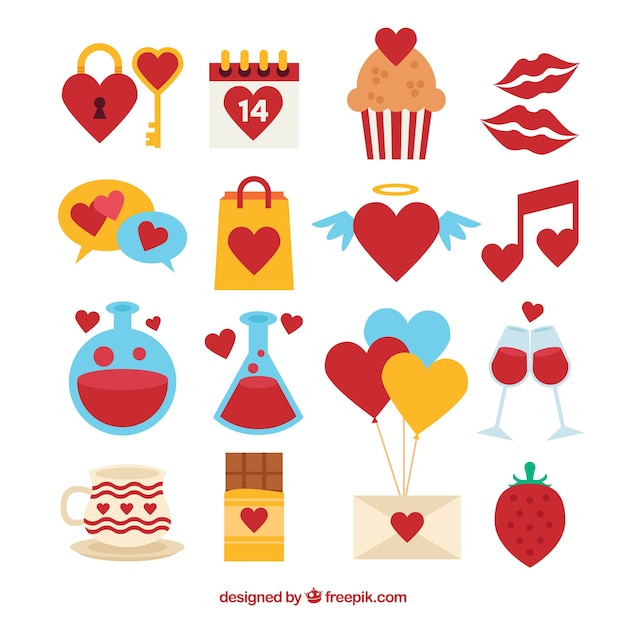 Collezione di elementi di San Valentino
