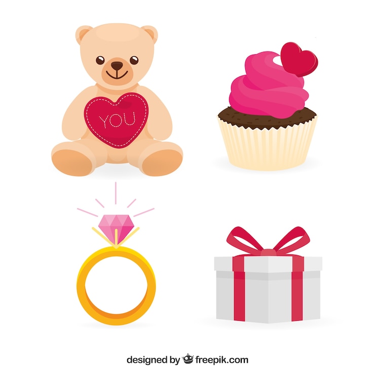 Vettore gratuito collezione di elementi di san valentino