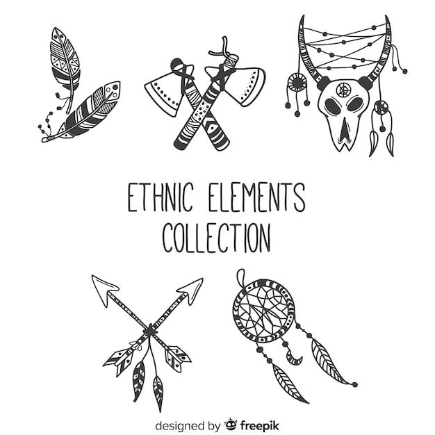 Collezione di elementi etnici