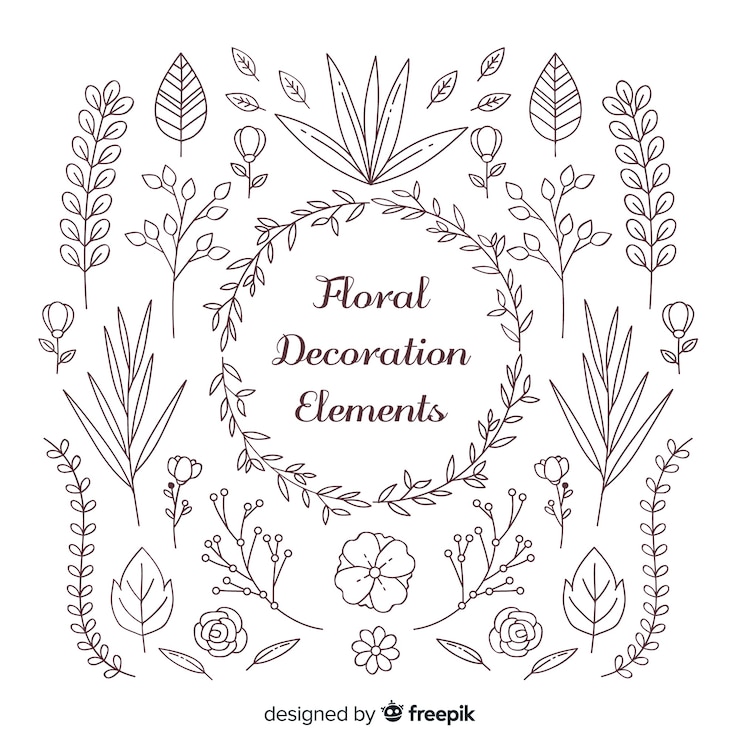 Vettore gratuito collezione di elementi floreali decorativi