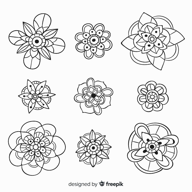 Vettore gratuito collezione di elementi floreali disegnati a mano