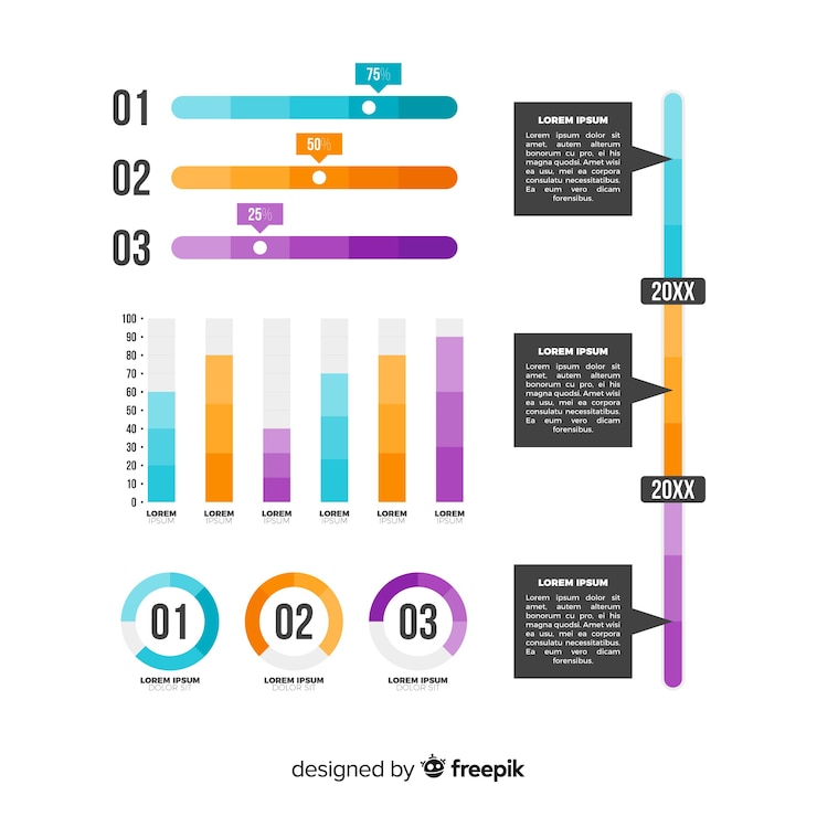 Vettore gratuito collezione di elementi infografici piatti