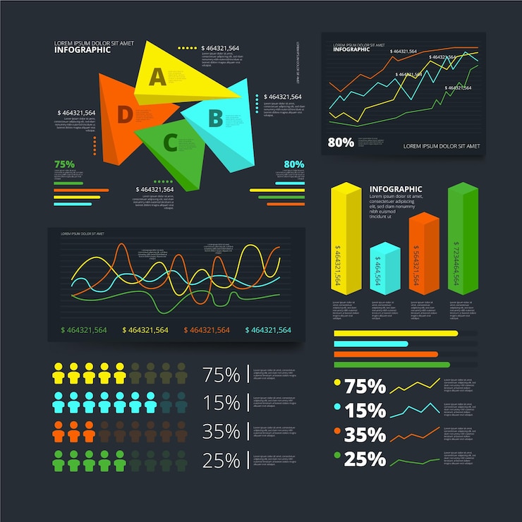 Vettore gratuito collezione di elementi infografici sfumati