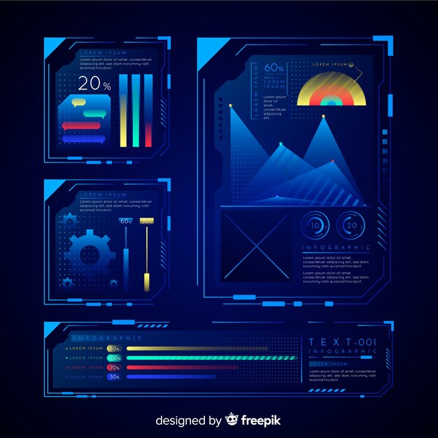 Collezione di elementi infographic futuristico moderno