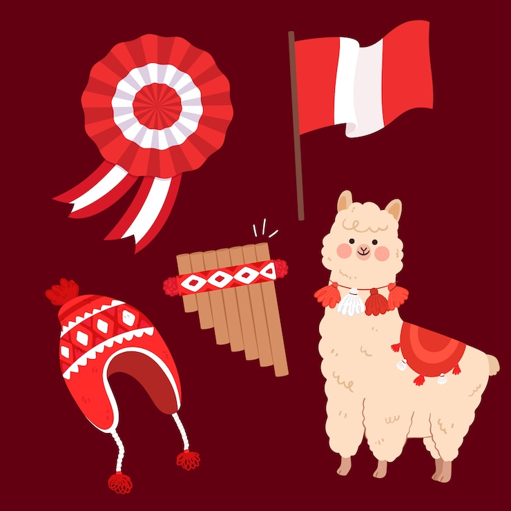 Vettore gratuito collezione di elementi piatti fiestas patrias
