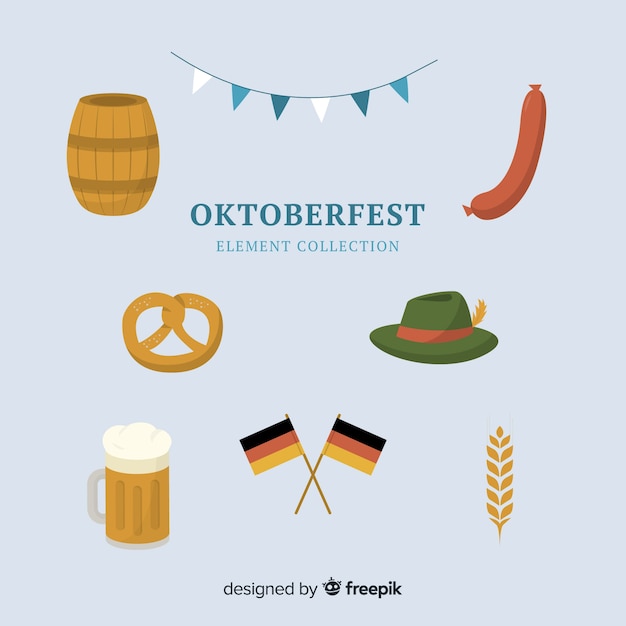 Collezione di elementi più oktoberfest design piatto