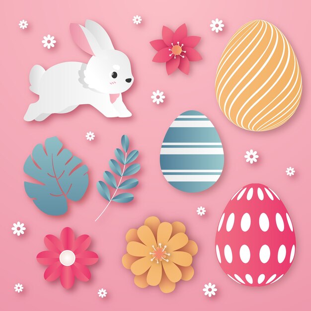 Collezione di elementi sfumati per la celebrazione della pasqua