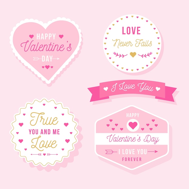 Collezione di etichette / badge per San Valentino