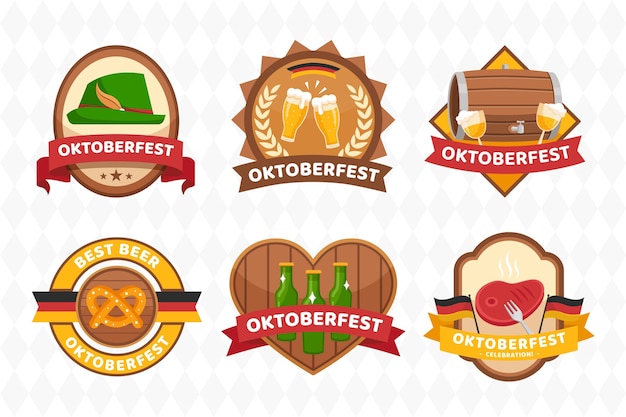 Collezione di etichette dell'Oktoberfest