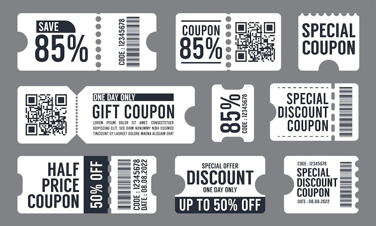 Vettore gratuito collezione di etichette di vendita moderna coupon con design piatto