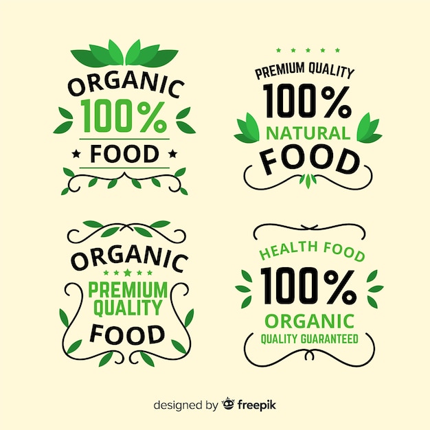 Collezione di etichette per alimenti biologici