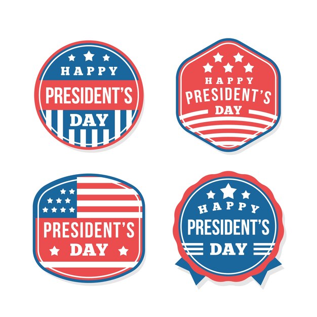 Collezione di etichette per il giorno del presidente patriottico