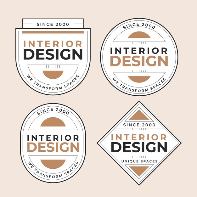 Collezione di etichette per interni e decorazioni per la casa