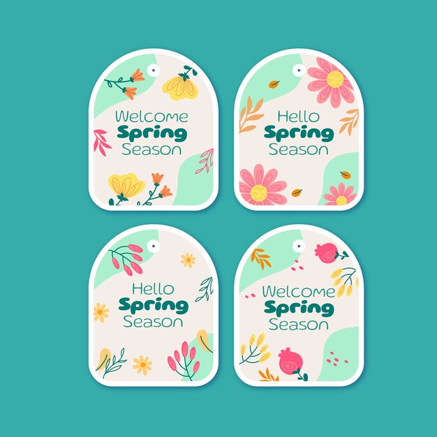 Collezione di etichette per la celebrazione della primavera