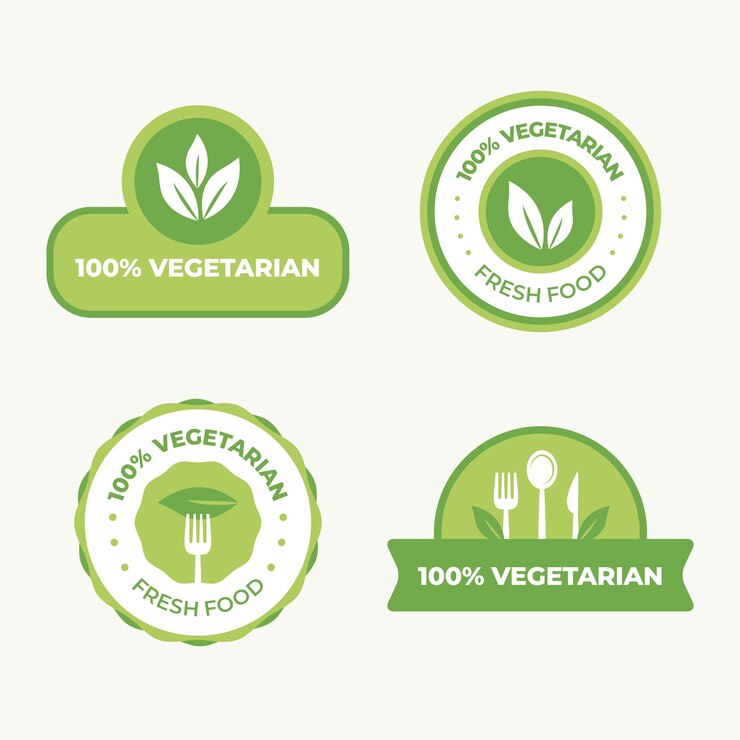 Vettore gratuito collezione di etichette per la giornata vegetariana del mondo piatto