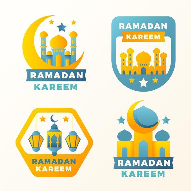Collezione di etichette piatte ramadan