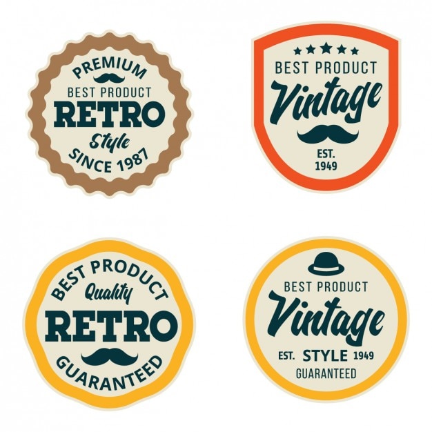 Vettore gratuito collezione di etichette vintage
