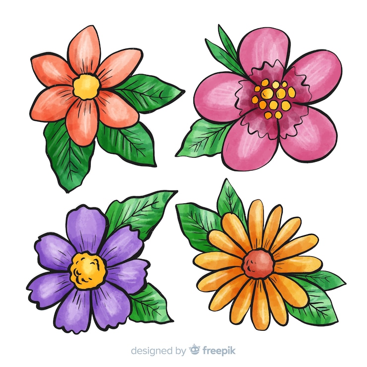 Vettore gratuito collezione di fiori primaverili