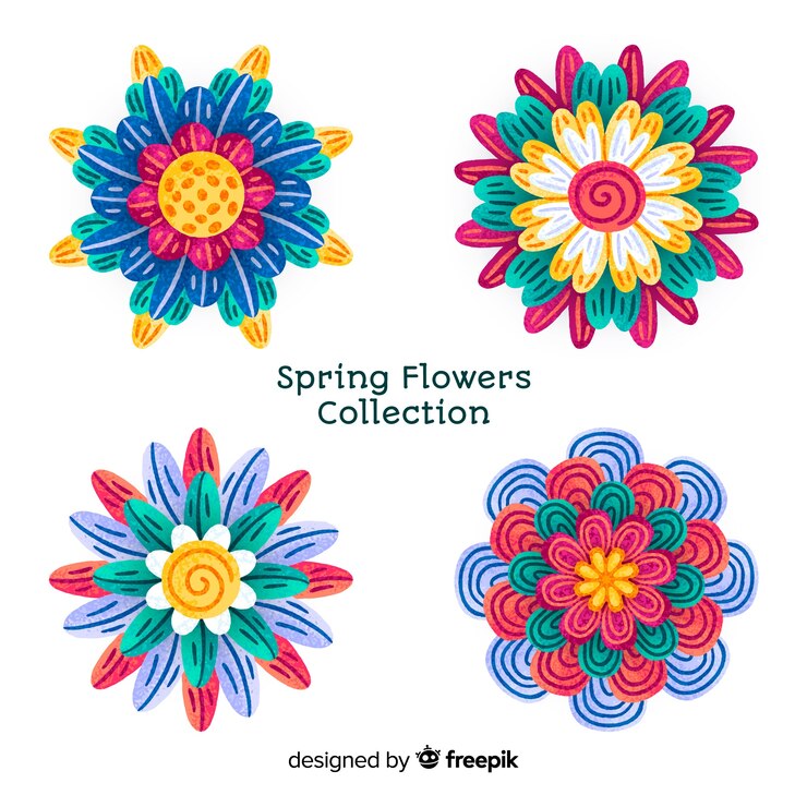 Vettore gratuito collezione di fiori primaverili