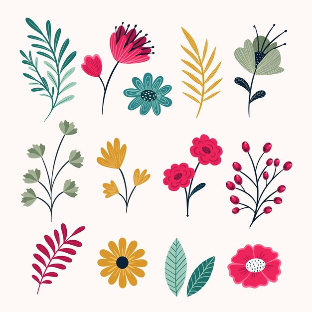 Collezione di fiori primaverili