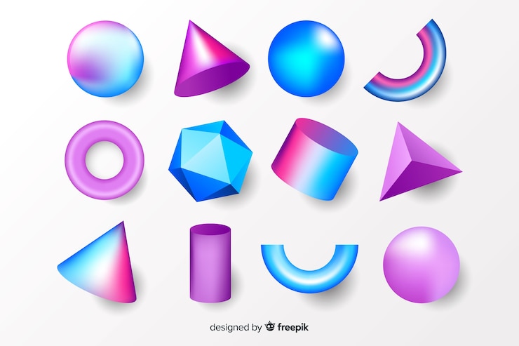 Vettore gratuito collezione di forme geometriche tridimensionali