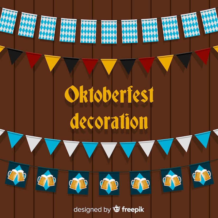 Vettore gratuito collezione di ghirlande dell&#39;oktoberfest