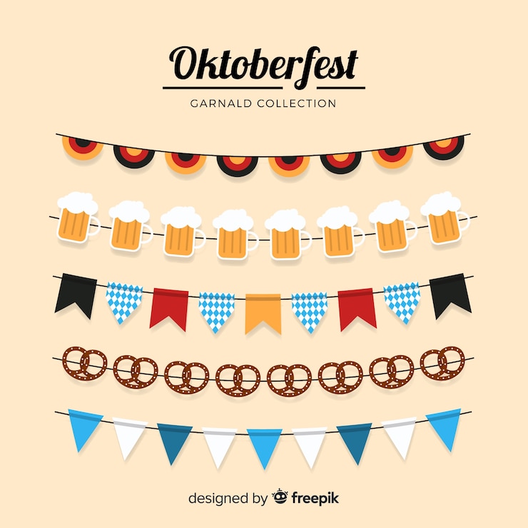 Vettore gratuito collezione di ghirlande dell&#39;oktoberfest