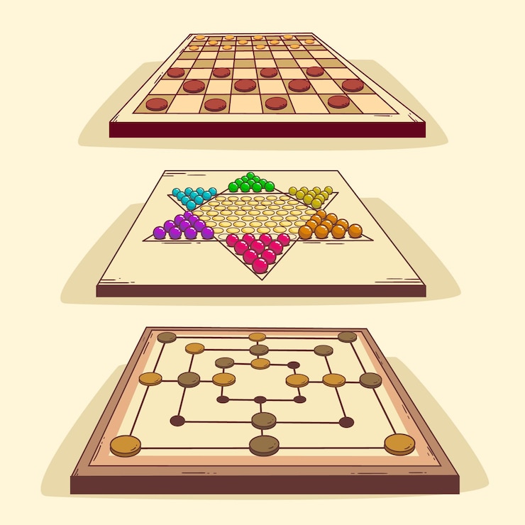 Vettore gratuito collezione di giochi da tavolo