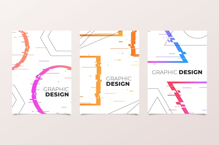 Vettore gratuito collezione di grafica glitch cover