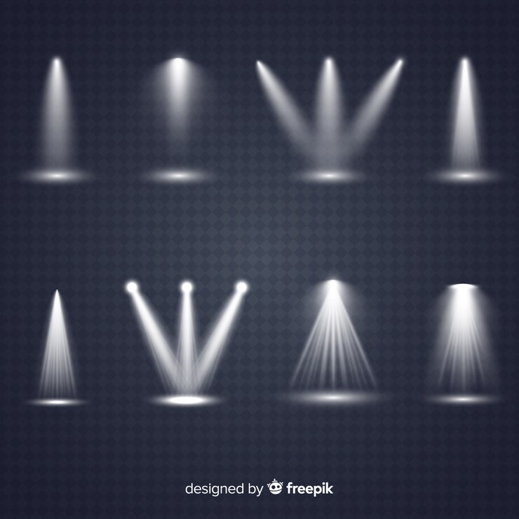 Vettore gratuito collezione di illuminazione di scena realistica
