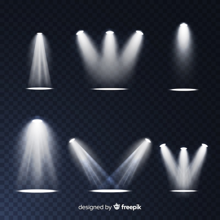 Vettore gratuito collezione di illuminazione scena realistica