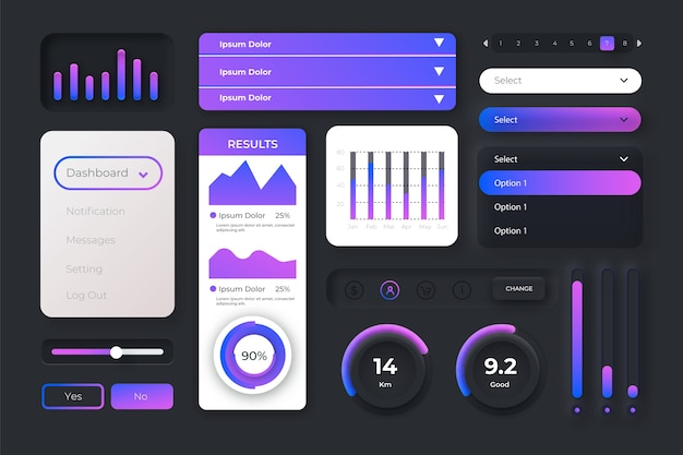 Collezione di kit UI gradiente