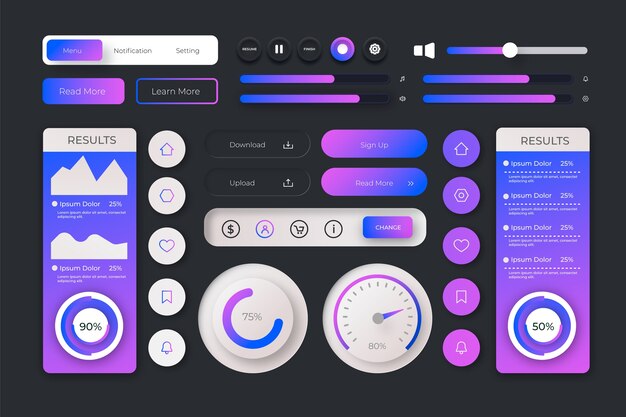 Collezione di kit UI gradiente