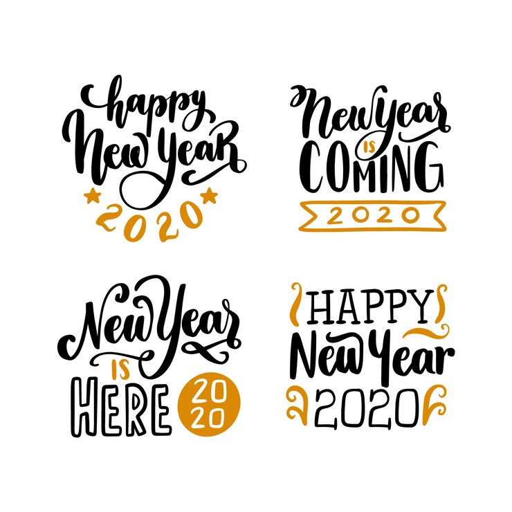 Vettore gratuito collezione di lettere del nuovo anno 2020