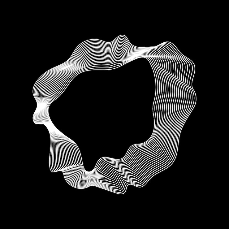 Vettore gratuito collezione di linee di contorno astratte monocromatiche