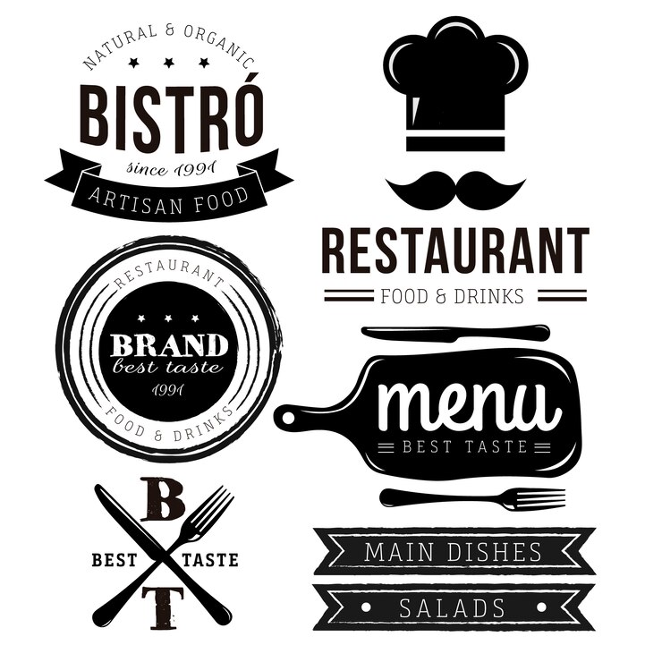 Vettore gratuito collezione di loghi del ristorante